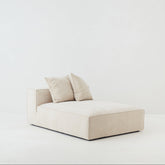 Cosmos Chaise upholstered in Oatmeal, modular sofa lounger